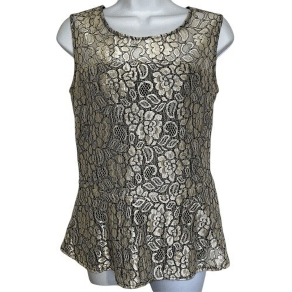 THE LIMITED Gorgeous Black With Champagne Brocade Lace Overlay NWOT Size‎ Small - Picture 2 of 9